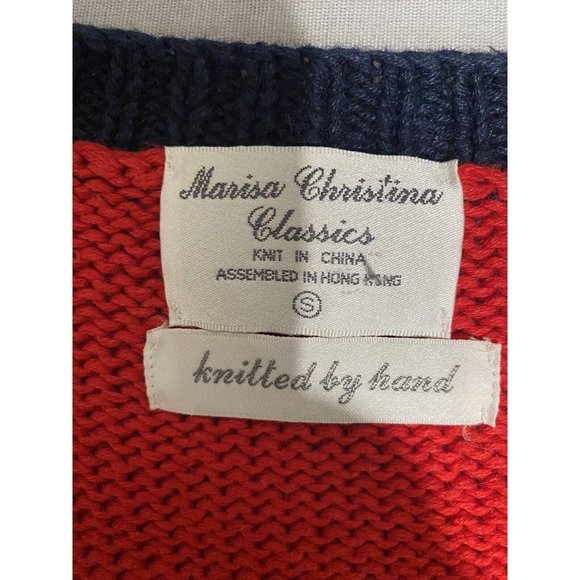 Vintage Marisa Christina Women’s Hand Knitted Sweater women golfer multi small - Picture 9 of 11